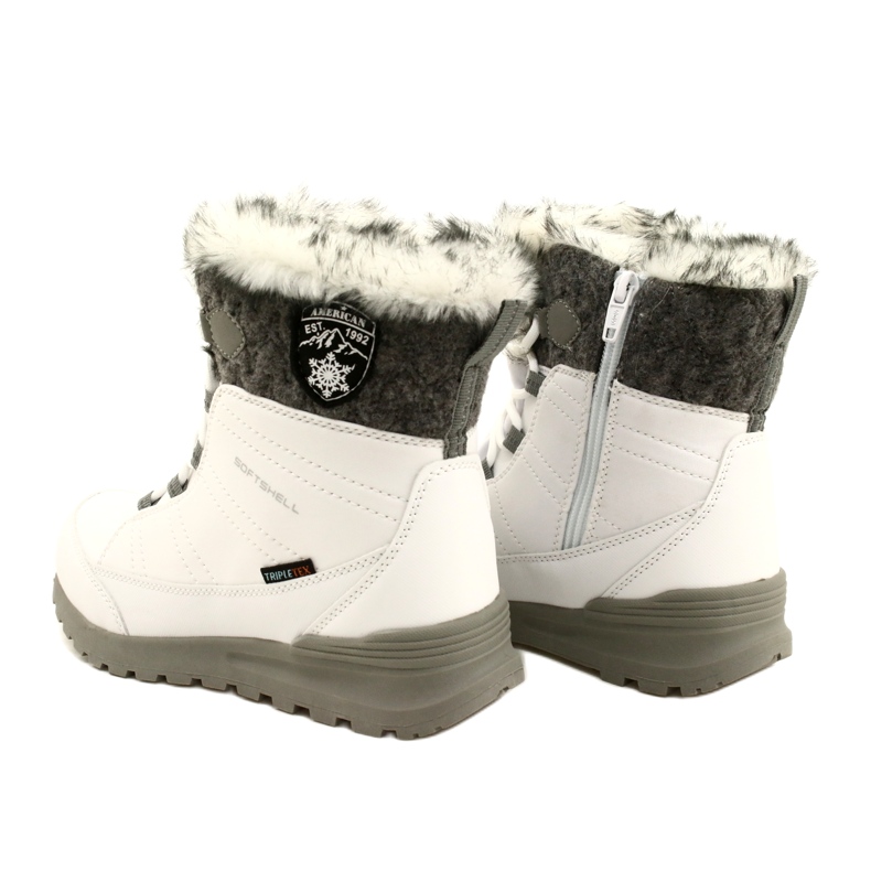 Bottes de neige Softshell avec membrane American Club SN26 / 22 en blanc gris 4