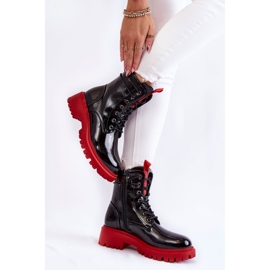 PL4 Botte Femme Vernie La.Fi 250045R-LA Noir-Rouge le noir 2