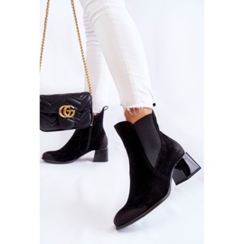 Bottes à talon en daim pour femmes noires Berit le noir 5