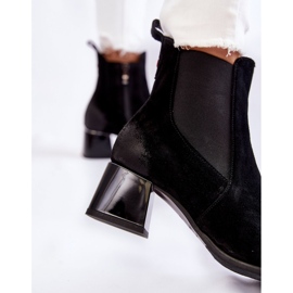 Bottes à talon en daim pour femmes noires Berit 2