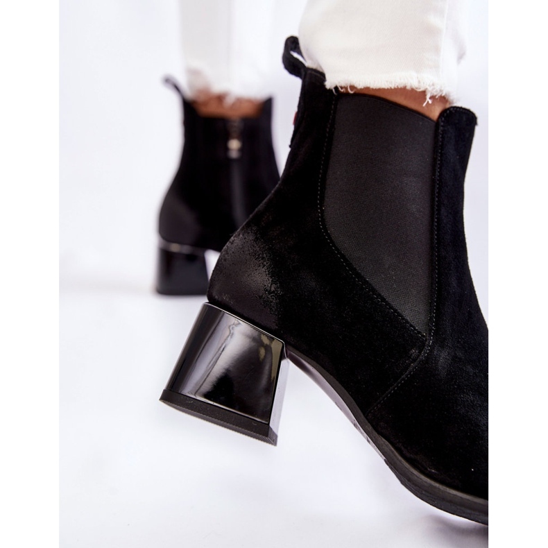 Bottes à talon en daim pour femmes noires Berit le noir 2