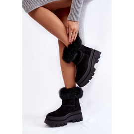 PL5 Bottes de neige en daim noires pour femmes Ann le noir 5