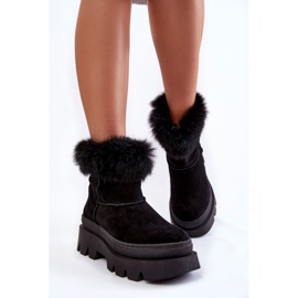 PL5 Bottes de neige en daim noires pour femmes Ann le noir 4