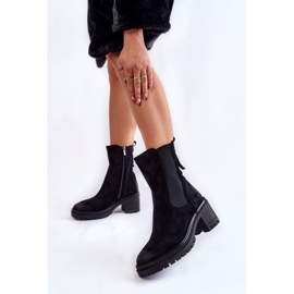 Vinceza Bottines en daim pour femme avec fermeture éclair Noir Liris le noir 2