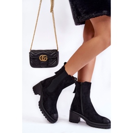 Vinceza Bottines en daim pour femme avec fermeture éclair Noir Liris le noir 3