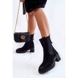 Vinceza Bottines en daim pour femme avec fermeture éclair Noir Liris le noir 4