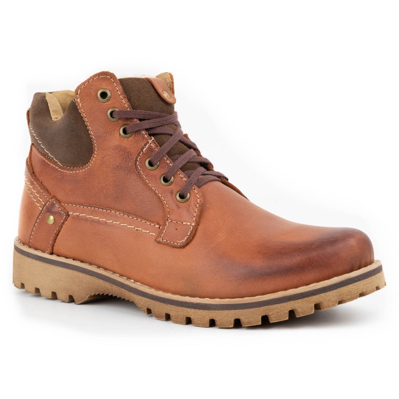 KOMODO Boots cuir homme isolées 885 brique brun 2