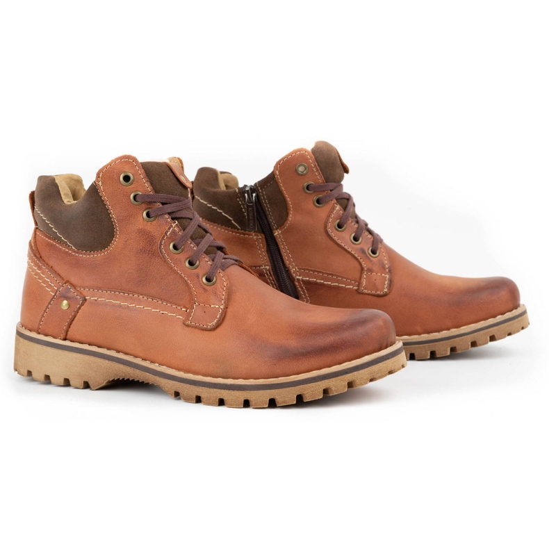 KOMODO Boots cuir homme isolées 885 brique brun 3