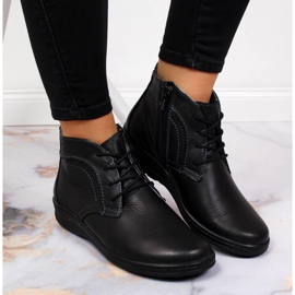 Bottes en cuir noir isolées Helios 612-2 noir le noir 4