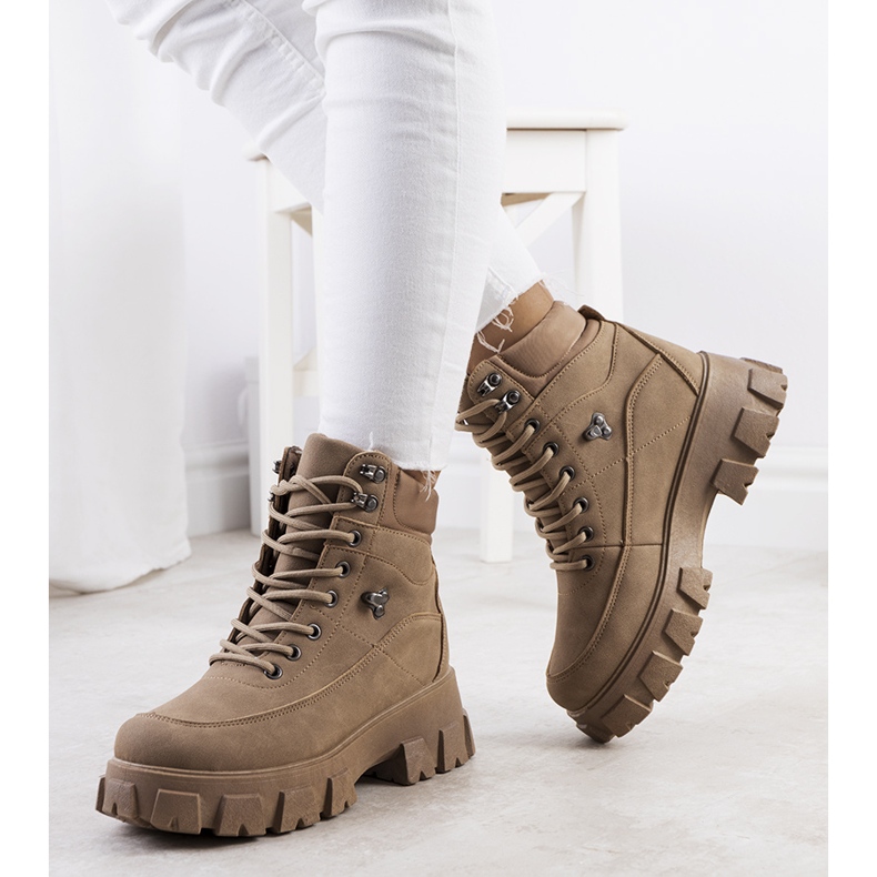 Chaussures de randonnée femme Bisa marron beige 1 Chaussures de randonnée femme Bisa marron beige 1