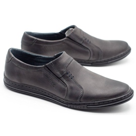 Polbut Chaussures confortables pour hommes en cuir 334, gris 2
