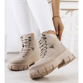 PA1 Bottes de randonnée Bisa femme beiges 1