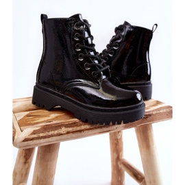 Vinceza Bottes Enfant Laquées Avec Fermeture Éclair Noir Julie 1