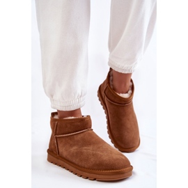 Bottes de neige basses en daim pour femme Camel Shelie brun 4