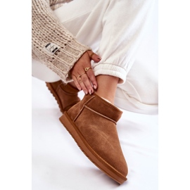 Bottes de neige basses en daim pour femme Camel Shelie brun 5