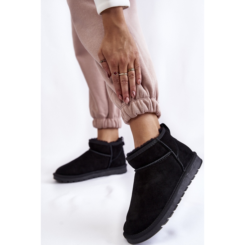 Bottes de Neige Basses en Daim pour Femme Noir Shelie 2