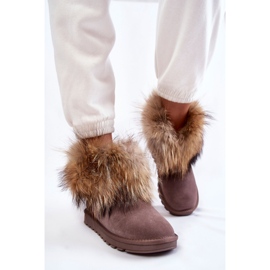 Bottes De Neige Femme En Daim Avec Fourrure Gris Alexa beige 5