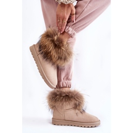 Bottes De Neige Femme En Daim Avec Fourrure Beige Alexa 3