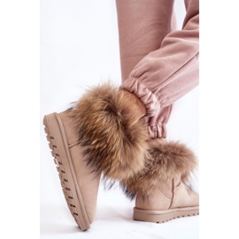 Bottes De Neige Femme En Daim Avec Fourrure Beige Alexa 5