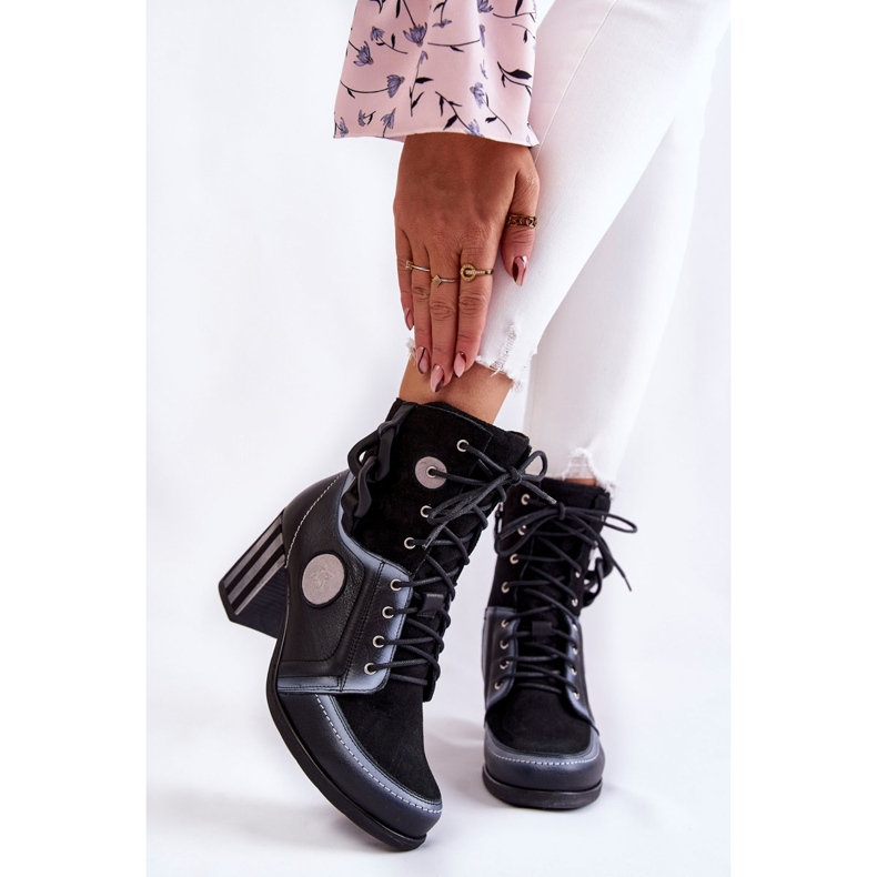 Bottes en cuir pour femmes Maciejka 05599-01 Noir multicolore 1