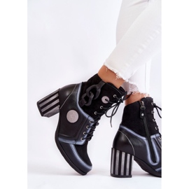 Bottes en cuir pour femmes Maciejka 05599-01 Noir le noir multicolore 3