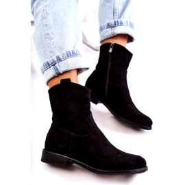 S.Barski Bottes en Daim pour Femme à Talons Plats Noir Fiorenz HY66-66 le noir 4