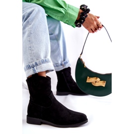 S.Barski Bottes en Daim pour Femme à Talons Plats Noir Fiorenz HY66-66 3