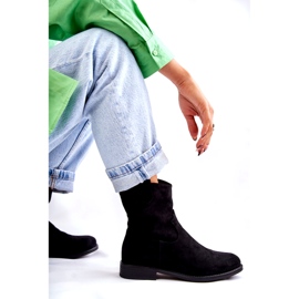 S.Barski Bottes en Daim pour Femme à Talons Plats Noir Fiorenz HY66-66 2