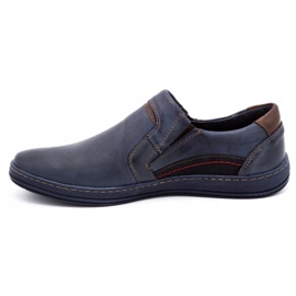 Olivier Mocassins homme cuir 520 bleu marine 1