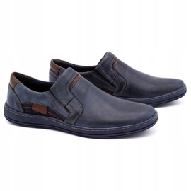 Olivier Mocassins homme cuir 520 bleu marine 2
