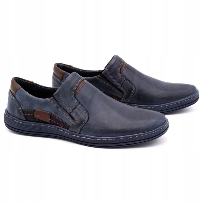 Olivier Mocassins homme cuir 520 bleu marine 2