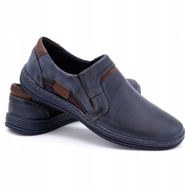 Olivier Mocassins homme cuir 520 bleu marine 3
