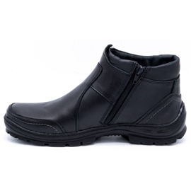 Olivier Bottes d'hiver en cuir pour hommes 352MP noir le noir 1