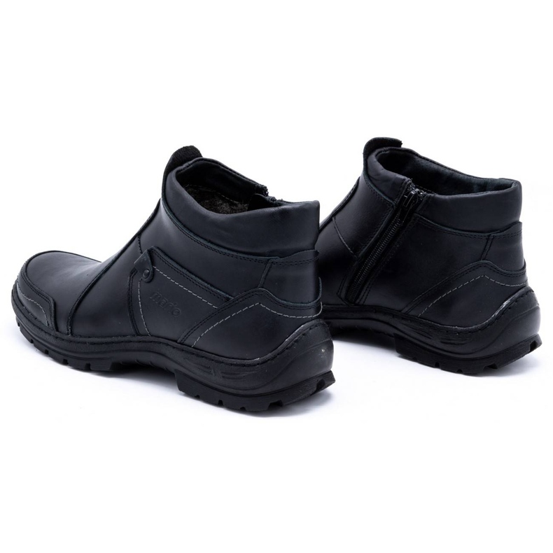 Olivier Bottes d'hiver en cuir pour hommes 352MP noir 4