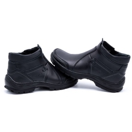 Olivier Bottes d'hiver en cuir pour hommes 352MP noir le noir 3
