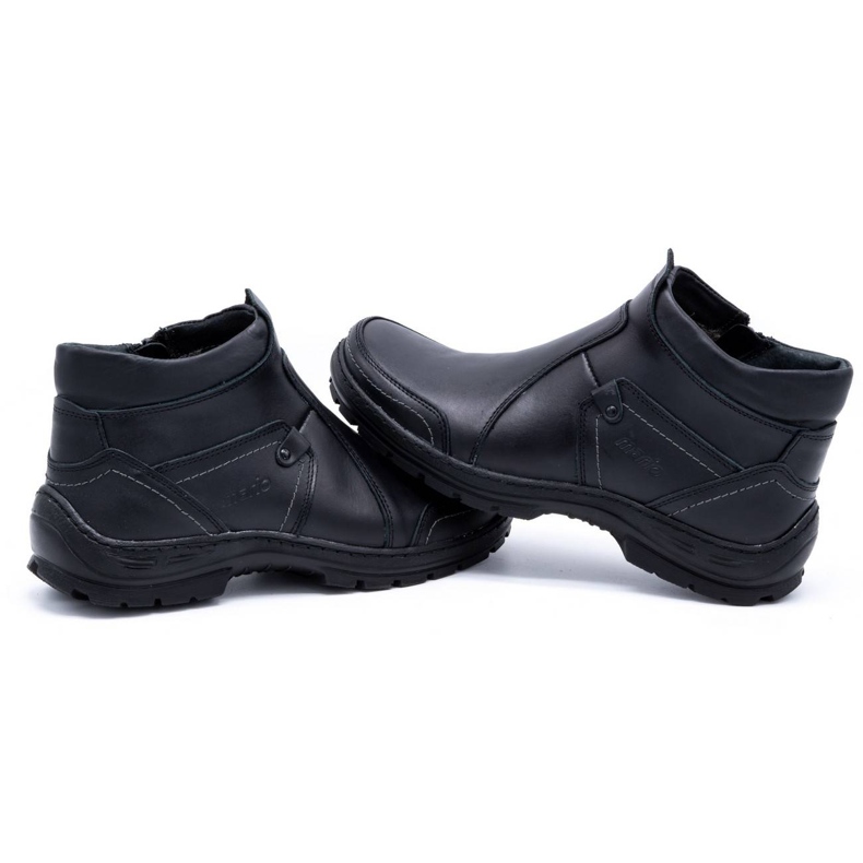 Olivier Bottes d'hiver en cuir pour hommes 352MP noir le noir 3