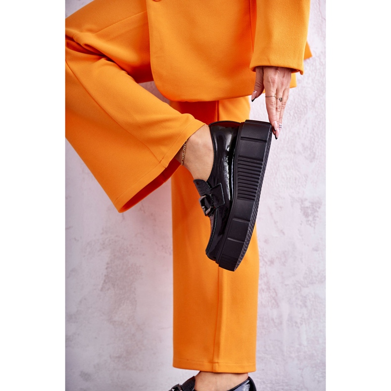 PL5 Chaussures en cuir à la mode sur la plateforme Black Marsol noir 4