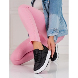 Baskets noires Shelovet pour femmes sur semelle épaisse le noir 1 Baskets noires Shelovet pour femmes sur semelle épaisse le noir 1