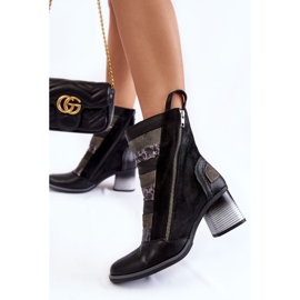 Bottes Hautes en Cuir pour Femme Maciejka 05647-01 Noir gris 2