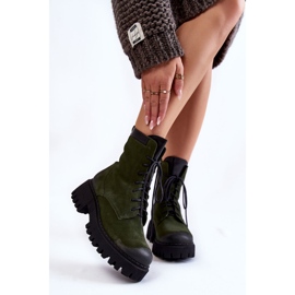 PL5 Bottes chaudes en daim vert classique Caima 2