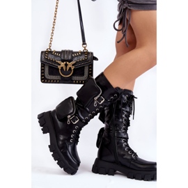 PG2 Bottes À Lacets Avec Reins Pour Femmes Noir Mirrano le noir 4