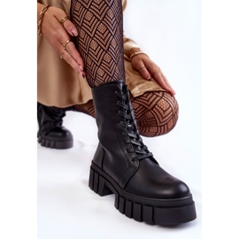Sergio Leone Bottes chaudes en cuir sur la plate-forme Telisa noire le noir 1