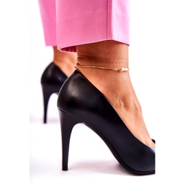 Sergio Leone Escarpins classiques en cuir noir magiquement 1396 4