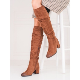 Bottines Shelovet marron en daim pour femme brun 1