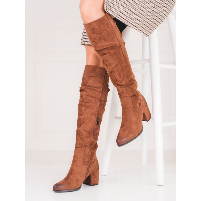 Bottines Shelovet marron en daim pour femme brun 1