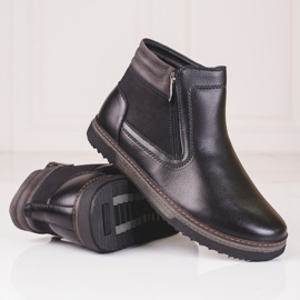 Bottes hautes pour hommes avec une fermeture éclair Shelovet noir 1