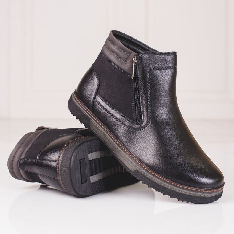 Bottes hautes pour hommes avec une fermeture éclair Shelovet le noir 1 Bottes hautes pour hommes avec une fermeture éclair Shelovet le noir 1