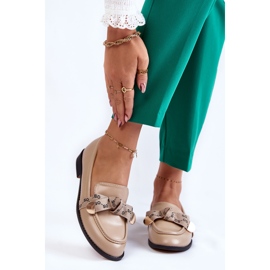 WS1 Mocassins Femme En Cuir Avec Nœud Dayes Beige 1