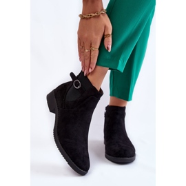 PJ1 Bottillons chauds en daim pour femmes Jodhpur Noir Janette 1