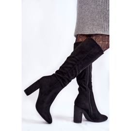 PA1 Bottes Chaudes En Daim Sur Un Talon Noir Obsessive le noir 4